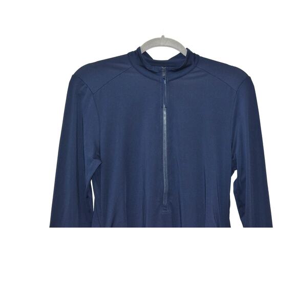 Carve Designs Rashguard Medium Navy Blue Long Sleeve Swim Top Sun Protection Zip - Picture 2 of 9